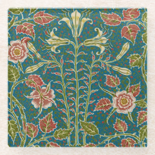 Walter Crane Oude lelie en roos bloemmotief Glazen Onderzetter