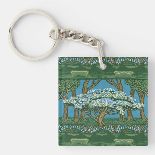 Walter Crane Oude Meiboom Bos Behangselpapier Sleutelhanger (Voorkant)