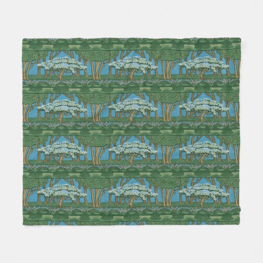 Walter Crane Oude Meiboom Bos Wallpaper Fleece Deken (Voorkant (Horizontaal))