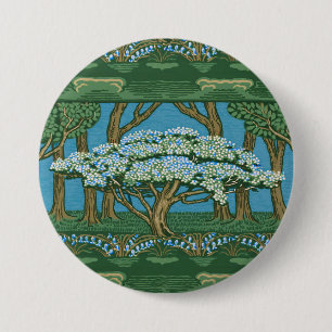 Walter Crane Oude Meiboom Bos Wallpaper Ronde Button 7,6 Cm