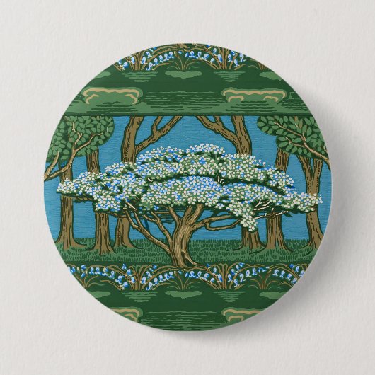 Walter Crane Oude Meiboom Bos Wallpaper Ronde Button 7,6 Cm (Voorkant)