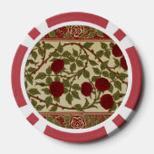 Walter Crane Oude Rosamund Rode Roos Bloemkunst Poker Chips (Achterkant)