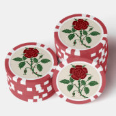 Walter Crane Oude Saxon Rode Roos Patroon Poker Chips (Opstapeling)