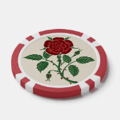 Walter Crane Oude Saxon Rode Roos Patroon Poker Chips (Enkel)