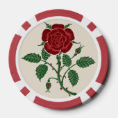 Walter Crane Oude Saxon Rode Roos Patroon Poker Chips (Achterkant)