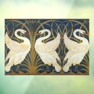Walter Crane Oude Zwaan en Iris Art Nouveau Raamsticker