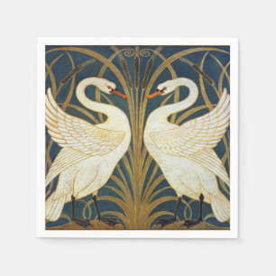 Walter Crane Oude Zwaan en Iris Art Nouveau Servet