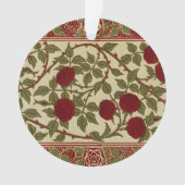 Walter Crane Red Roses with Thorned Stems Ornament (voorkant)
