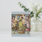 Walter Crane Ships, sierlijke dames, Art Nouveau Briefkaart (Staand voorkant)