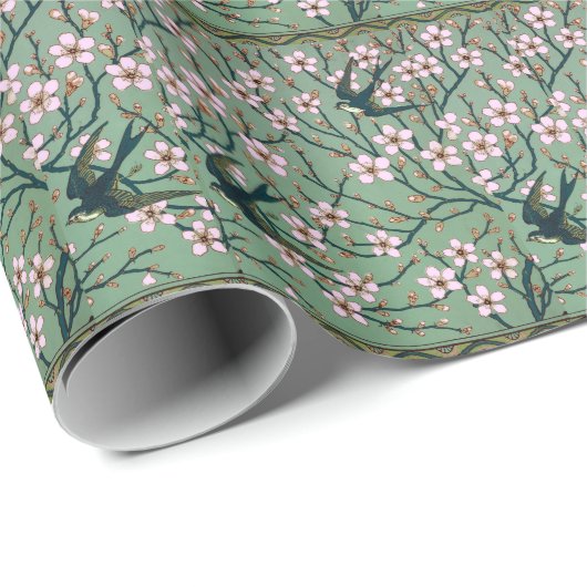 Walter Crane Slijsters en Amandelen Cadeaupapier (Rol Hoek)