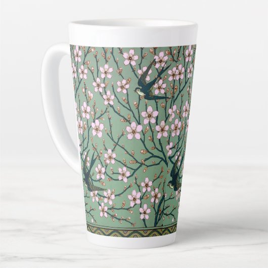 Walter Crane - Swallows and Almond Blossoms Mug Latte Mok (Linkerhoek)