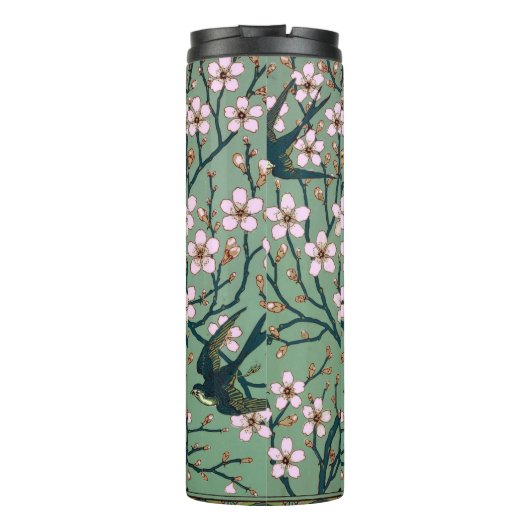 Walter Crane - Swallows and Almond Blossoms Mug Thermosbeker (Achterkant)