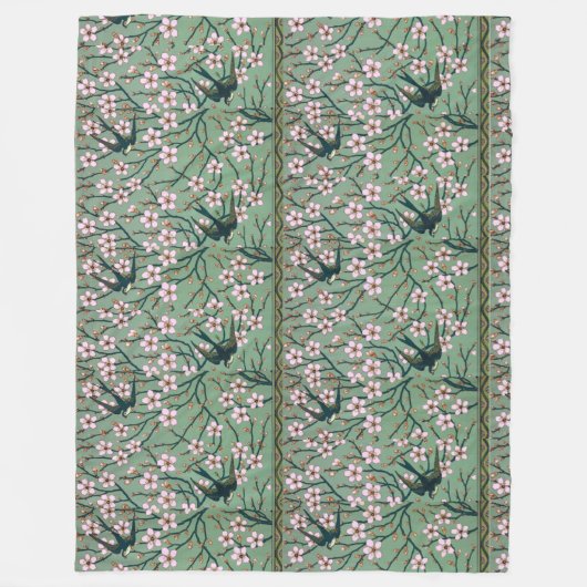 Walter Crane Swallows and Almonds Fleece Deken (Voorkant)