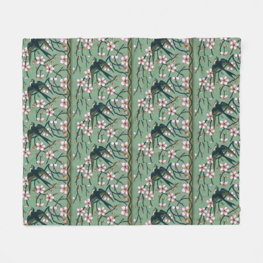 Walter Crane Swallows and Almonds Fleece Deken (Voorkant (Horizontaal))