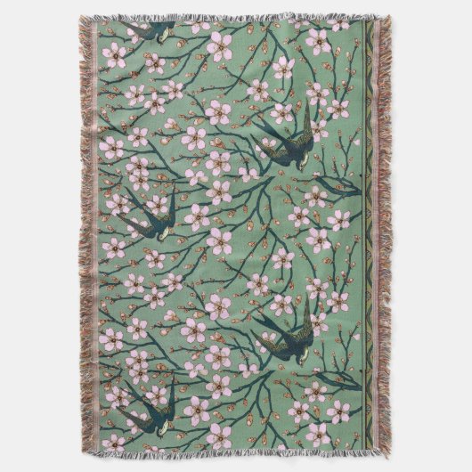 Walter Crane Swallows and Almonds Throw Blanket Deken (Voorkant Verticaal)
