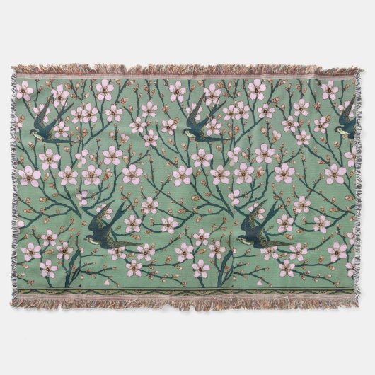 Walter Crane Swallows and Almonds Throw Blanket Deken (Voorkant)