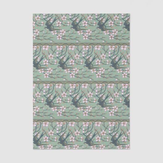 Walter Crane Swallows and Almonds Tissuepapier (Voorkant)