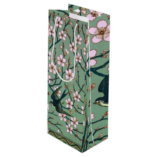 Walter Crane Swallows and Almonds Wijn Cadeautas (Voorkant Gekanteld)