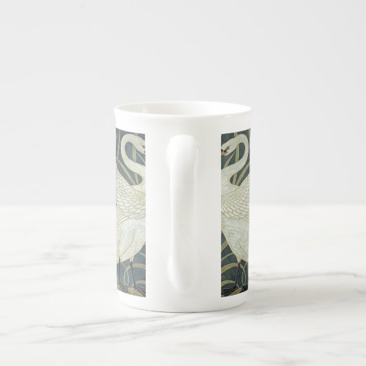  Walter Crane Swan Iris Rush Groene Bloemen Porselein Kop (Achterkant)