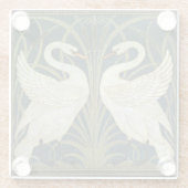 Walter Crane Swan & Rush and Iris Victorian  Glazen Onderzetter (Achterkant)