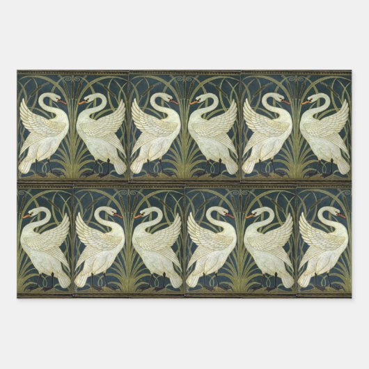 Walter Crane Swan & Rush and Iris Victorian  Inpakpapier Vel (Voorkant 2)