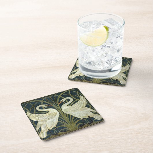 Walter Crane Swan & Rush and Iris Victorian  Kartonnen Onderzetters (Insitu)