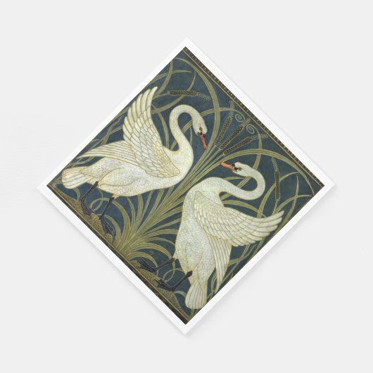 Walter Crane Swan & Rush and Iris Victorian  Servet (Hoek)