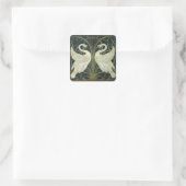 Walter Crane Swan & Rush and Iris Victorian Vierkante Sticker (Tas)