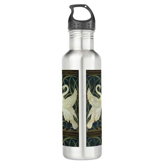 Walter Crane Swan & Rush and Iris Victorian  Waterfles (Achterkant)