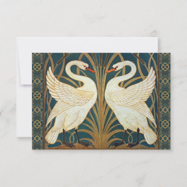 Walter Crane Swan, Rush en Iris Art Nouveau (Voorkant)