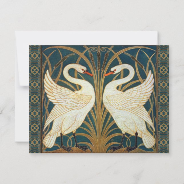 Walter Crane Swan, Rush en Iris Art Nouveau (Voorkant)