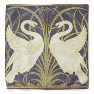 Walter Crane Swan, Rush en Iris Art Nouveau Bandana