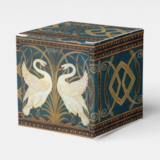 Walter Crane Swan, Rush en Iris Art Nouveau Bedankdoosjes (Voorkant Zijde)