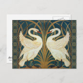 Walter Crane Swan, Rush en Iris Art Nouveau Briefkaart (Voorkant / Achterkant)