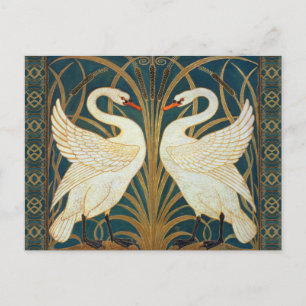Walter Crane Swan, Rush en Iris Art Nouveau Briefkaart