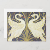 Walter Crane Swan, Rush en Iris Art Nouveau Briefkaart (Voorkant / Achterkant)