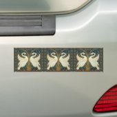 Walter Crane Swan, Rush en Iris Art Nouveau Bumpersticker (Op auto)