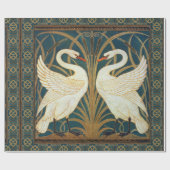Walter Crane Swan, Rush en Iris Art Nouveau Cadeaupapier (Vlak)