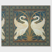 Walter Crane Swan, Rush en Iris Art Nouveau Cadeaupapier (Vlak)