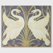 Walter Crane Swan, Rush en Iris Art Nouveau Cadeaupapier (Vlak)