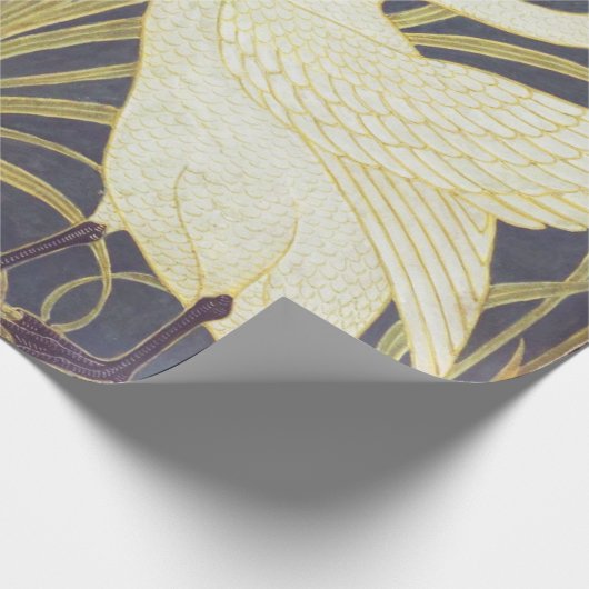 Walter Crane Swan, Rush en Iris Art Nouveau Cadeaupapier (Hoek)