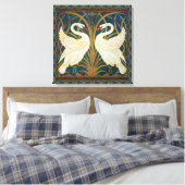 Walter Crane Swan, Rush en Iris Art Nouveau Canvas Afdruk (Insitu (Slaapkamer))