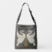 Walter Crane Swan, Rush en Iris Art Nouveau Crossbody Tas (Achterkant)