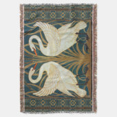 Walter Crane Swan, Rush en Iris Art Nouveau Deken (Voorkant Verticaal)