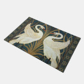 Walter Crane Swan, Rush en Iris Art Nouveau Deurmat (Schuin)
