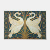 Walter Crane Swan, Rush en Iris Art Nouveau Deurmat (Voorkant)