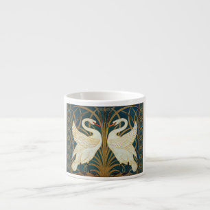 Walter Crane Swan, Rush en Iris Art Nouveau Espresso Kop