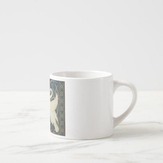 Walter Crane Swan, Rush en Iris Art Nouveau Espresso Kop (Rechts)