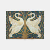 Walter Crane Swan, Rush en Iris Art Nouveau Fleece Deken (Voorkant (Horizontaal))