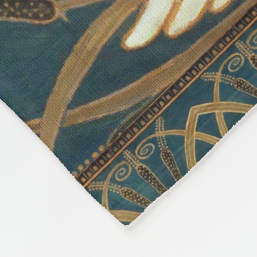 Walter Crane Swan, Rush en Iris Art Nouveau Fleece Deken (Hoek)